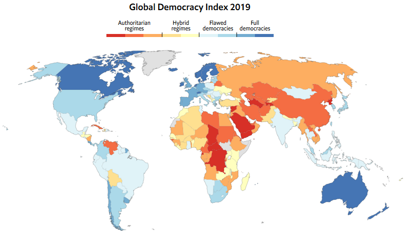 Democracy Index, democrazia in affanno -  Fonte: The Economist